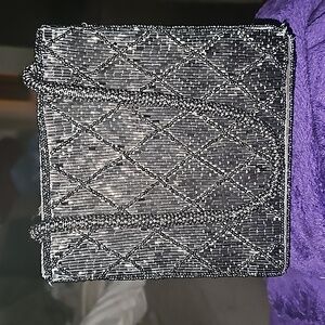 Albert Capraro slate Vintage Beaded Satchel